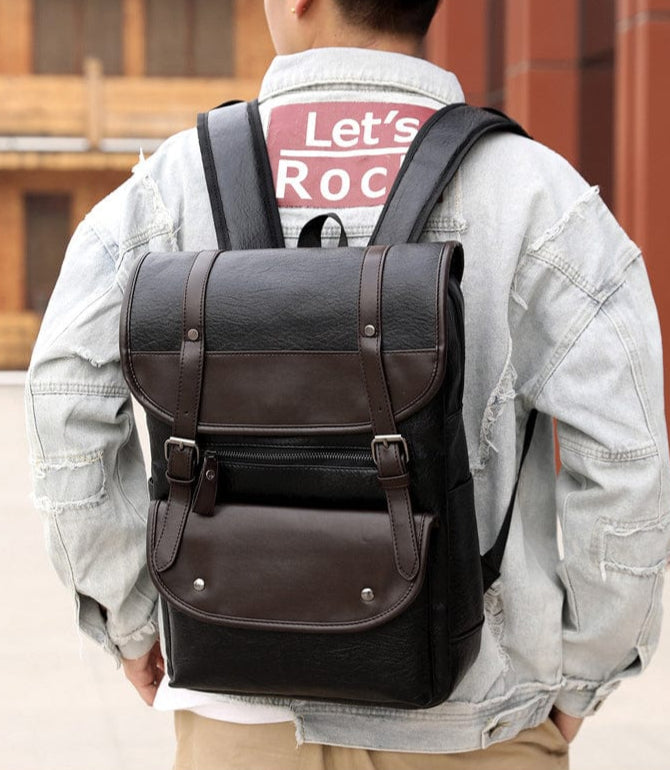 Sac de voyage Oscar homme en cuir PU kaki, idéal pour ordinateur portable et déplacements urbains.