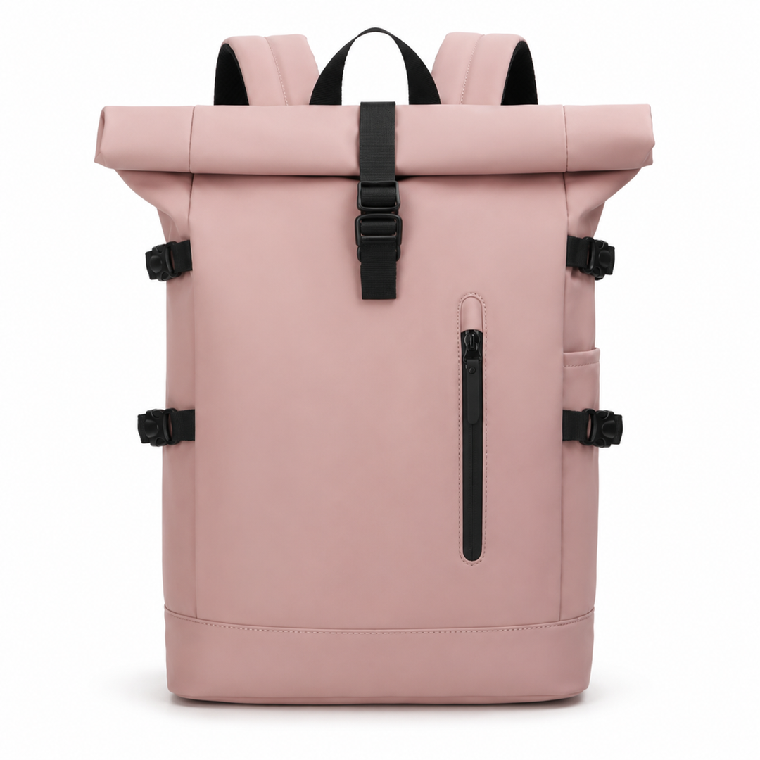 Sac à dos roll-top pour ordinateur portable, parfait pour les déplacements quotidiens ou les longs voyages.