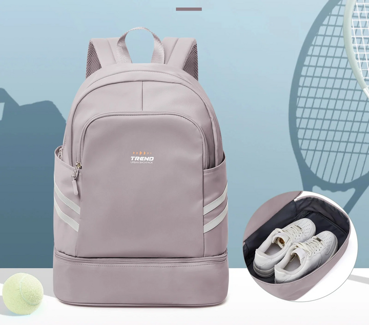 Sac à dos sport femme léger & imperméable en nylon, idéal pour gym, voyage ou quotidien.