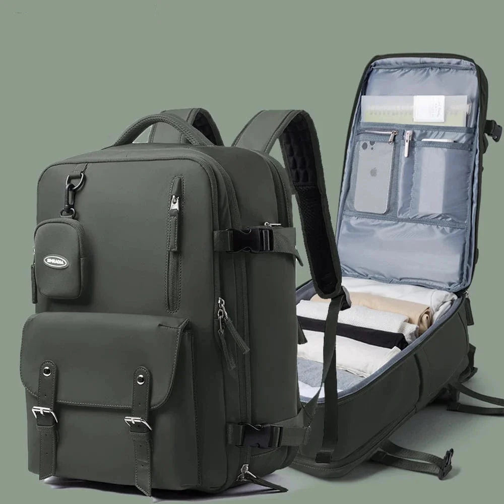 Sac à dos noir polyvalent de 40 litres, bagage cabine pour avion, idéal pour hommes et femmes