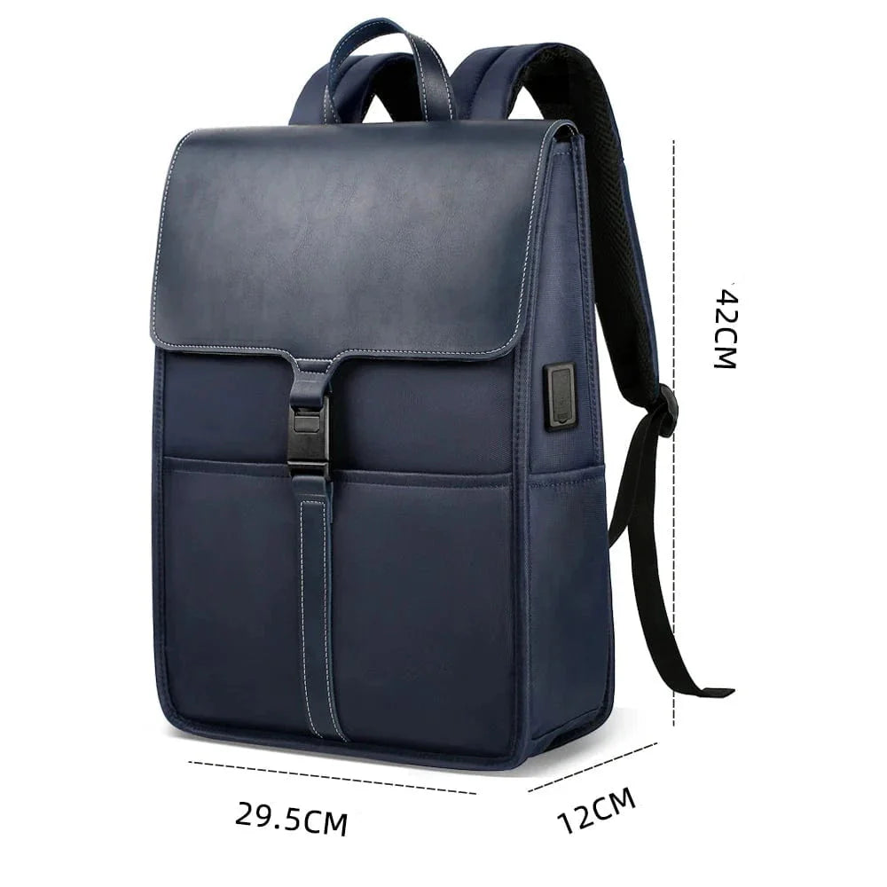 Sac à dos unisexe bleu en nylon pour ordinateur, parfait pour les voyages ou la randonnée urbaine.
