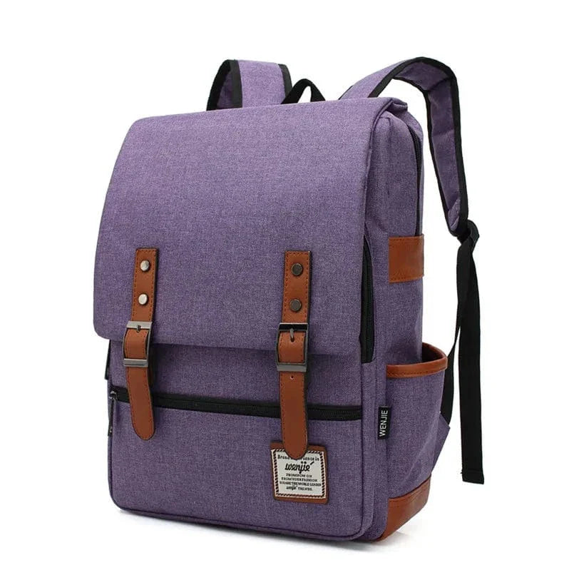 Sac à dos unisexe vintage en nylon imperméable pour ordinateur portable 16 pouces