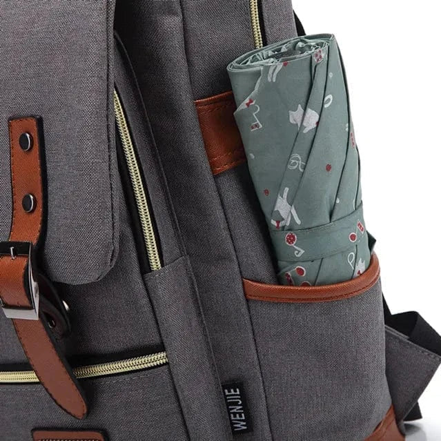 Sac à dos de voyage stylé et fonctionnel, pour PC portable, résistant à l'eau, style vintage