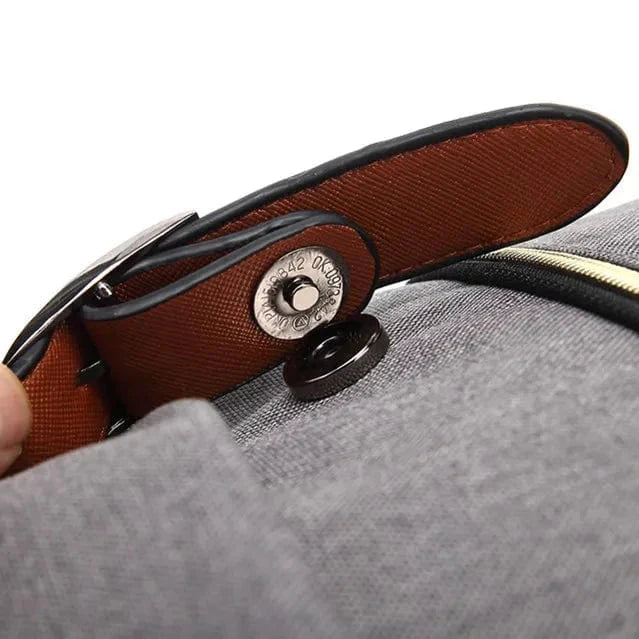 Détail de la fermeture éclair du sac à dos unisexe, nylon imperméable, pour ordinateur portable