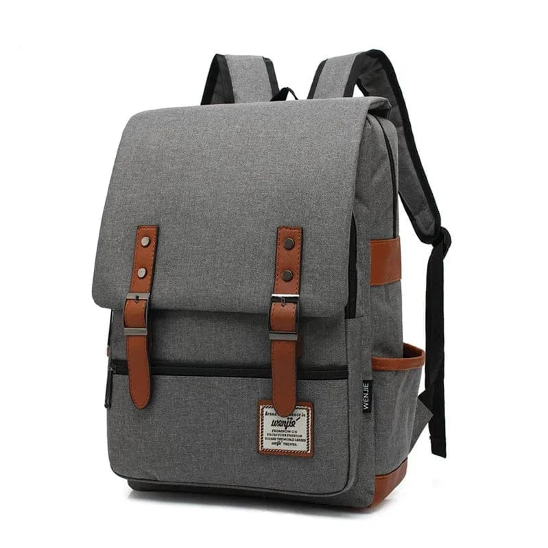 Vue d'ensemble du sac à dos vintage, imperméable et polyvalent pour ordinateur portable 16 pouces