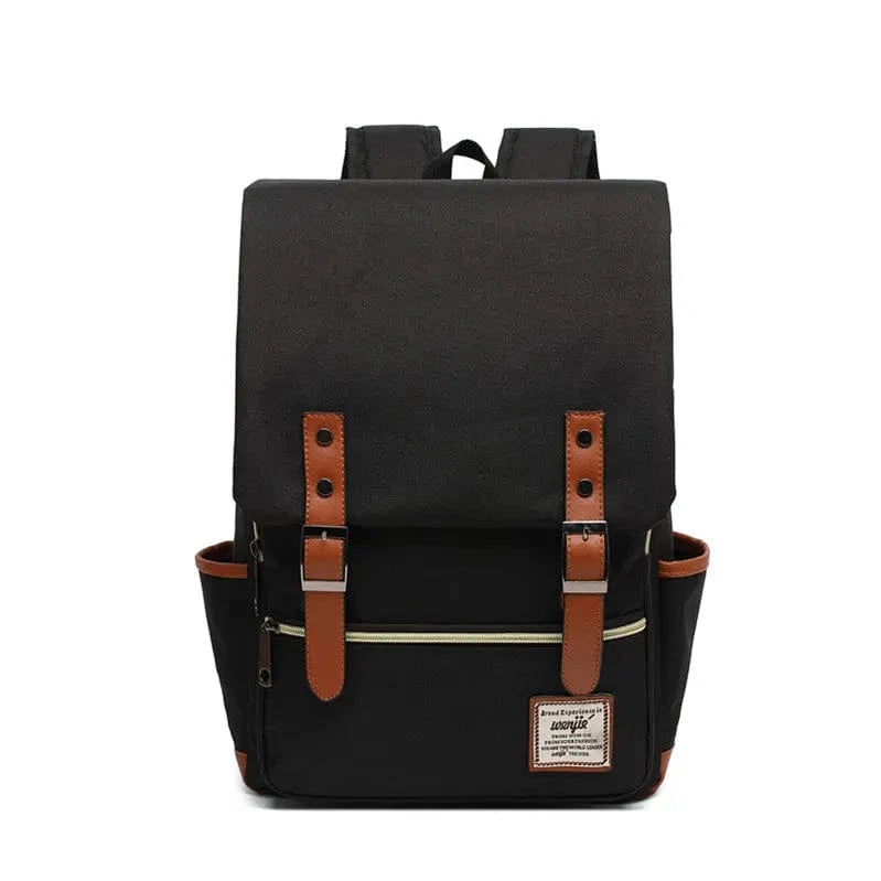 Compartiment pour ordinateur portable 16 pouces dans sac à dos unisexe vintage en nylon