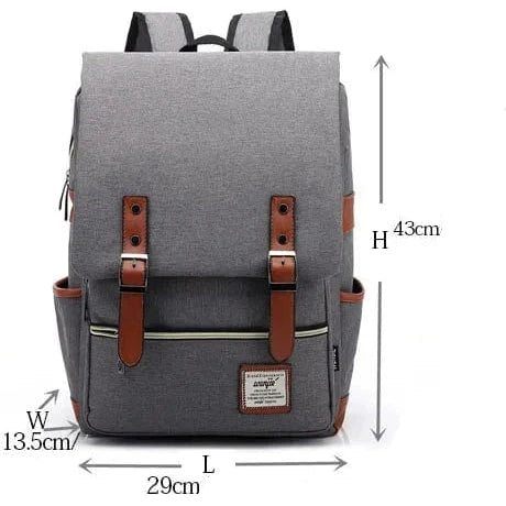 Sac à dos unisexe pour ordinateur portable 16'', design vintage intemporel, en nylon durable