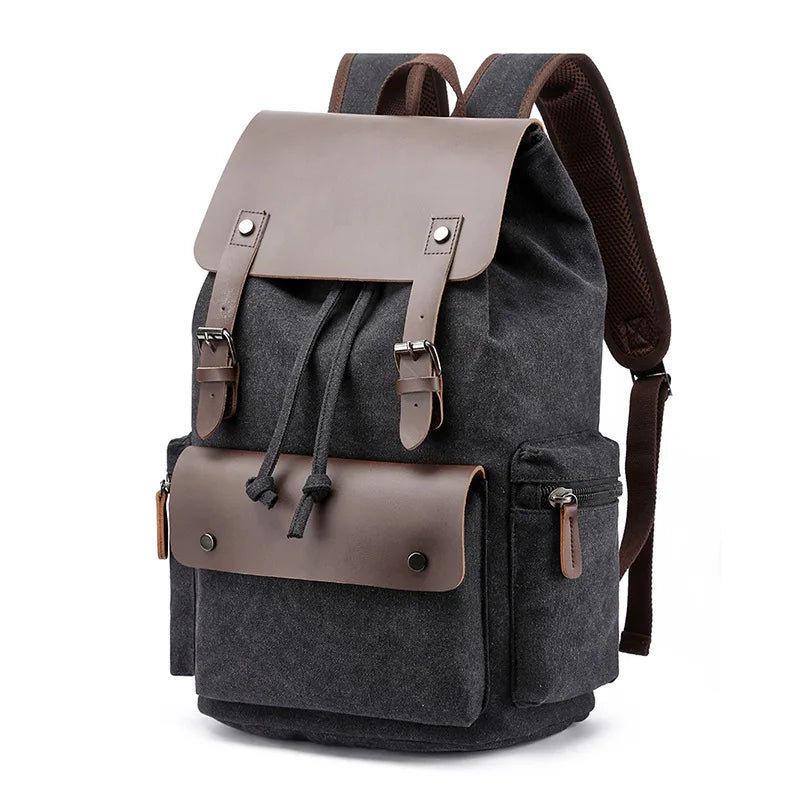 Sac à dos vintage marron pour homme avec compartiment ordinateur, style urbain et durable