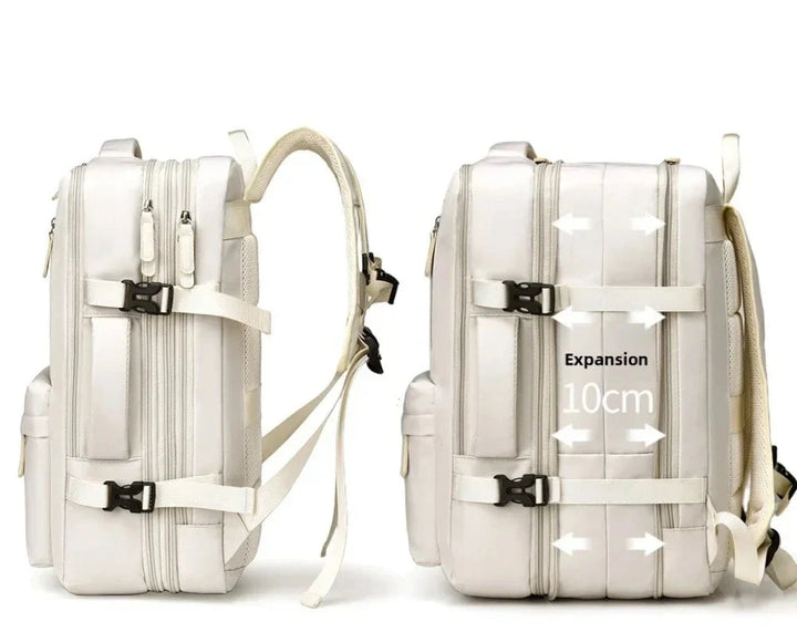 Sac à dos extensible femme, parfait pour bagage cabine avion. Grande capacité d'organisation.