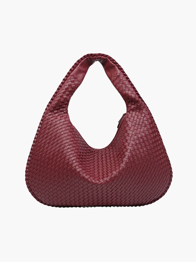 "Sac épaule souple tressé grand format, similicuir élégant pour femmes, coloré et spacieux avec poignée confortable."