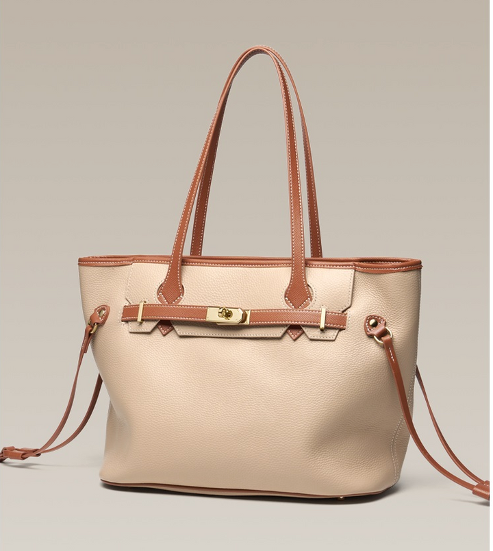 Sac fourre-tout Amalfi en cuir véritable pour femme, élégant et spacieux pour un usage quotidien.