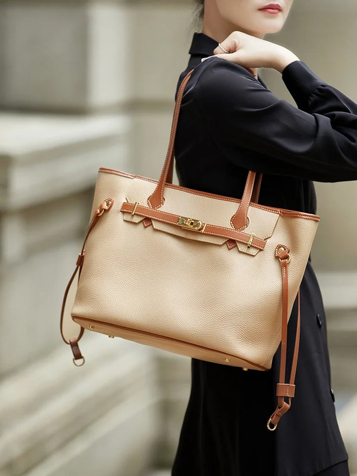 Sac fourre-tout en cuir Amalfi, un accessoire de luxe idéal pour compléter n'importe quelle tenue féminine.
