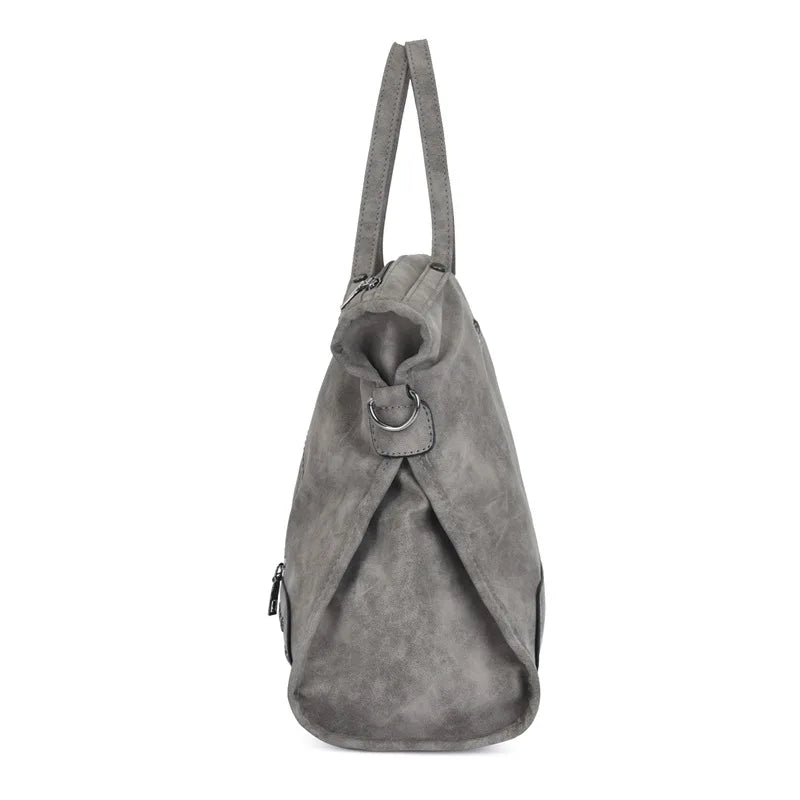 Sac femme fourre-tout en simili-cuir. Élégant, spacieux, pour lycée, cours et usage quotidien.