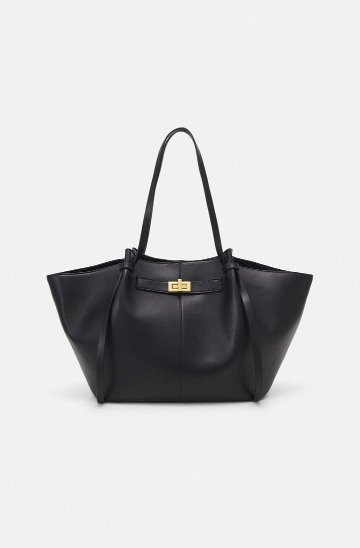 Sac fourre-tout spacieux en cuir synthétique, avec longue anse confortable pour femmes.