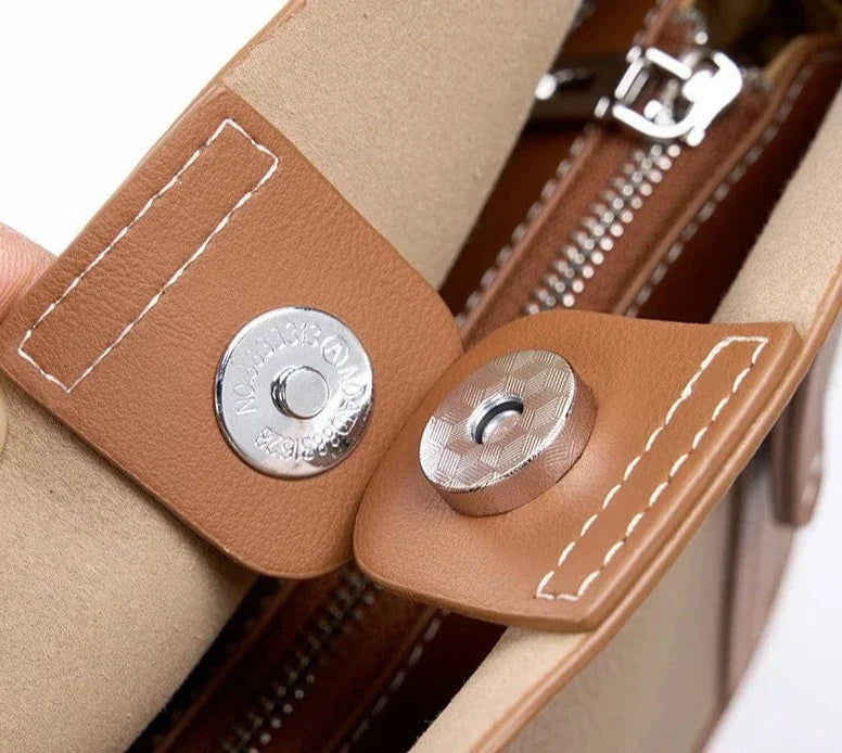 Sac bandoulière en cuir pour femme, modèle fourre-tout, parfait pour les essentiels