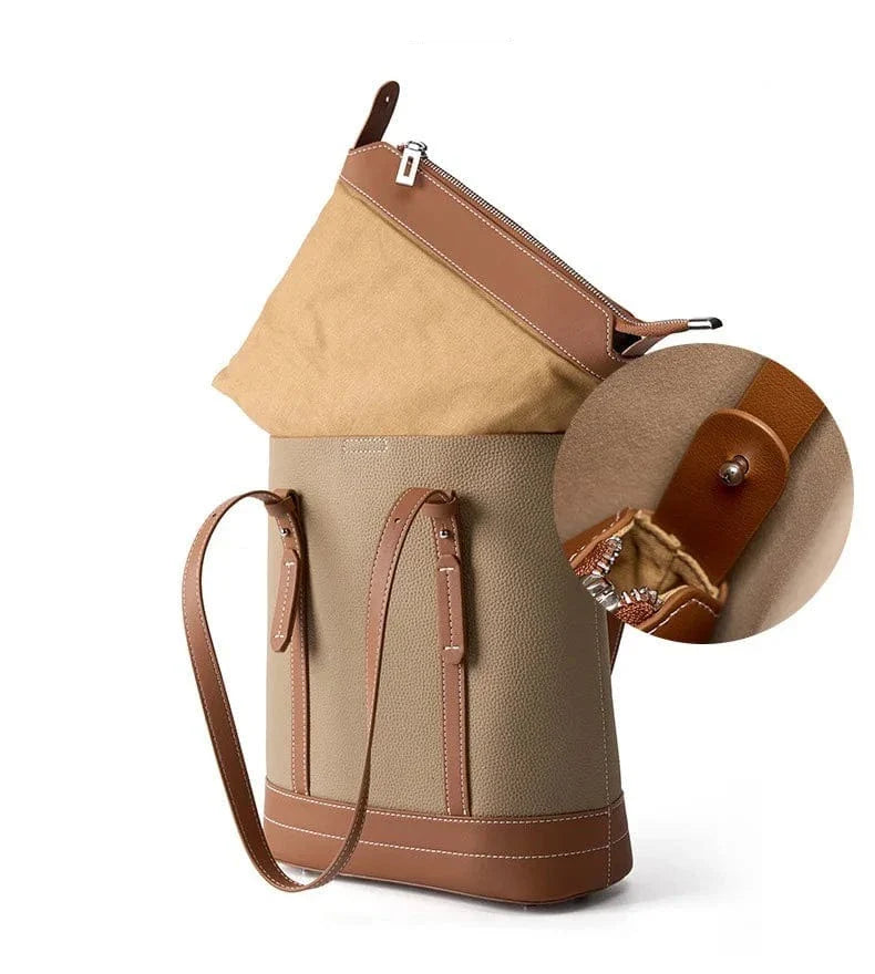 Sac cabas moderne en cuir, doublure intérieure soignée, pour femme active