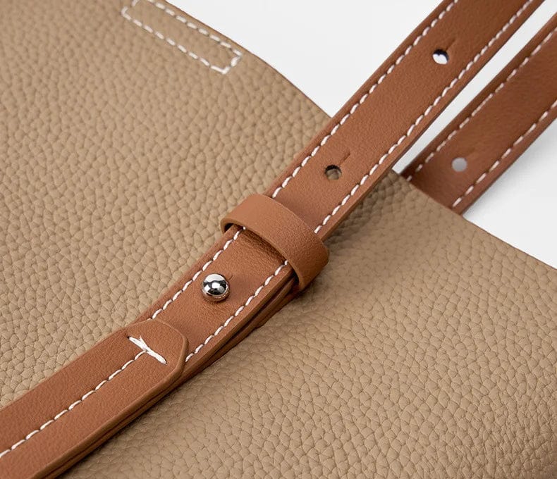 Sac fourre-tout élégant en cuir pour femme, fermoir discret, look sophistiqué