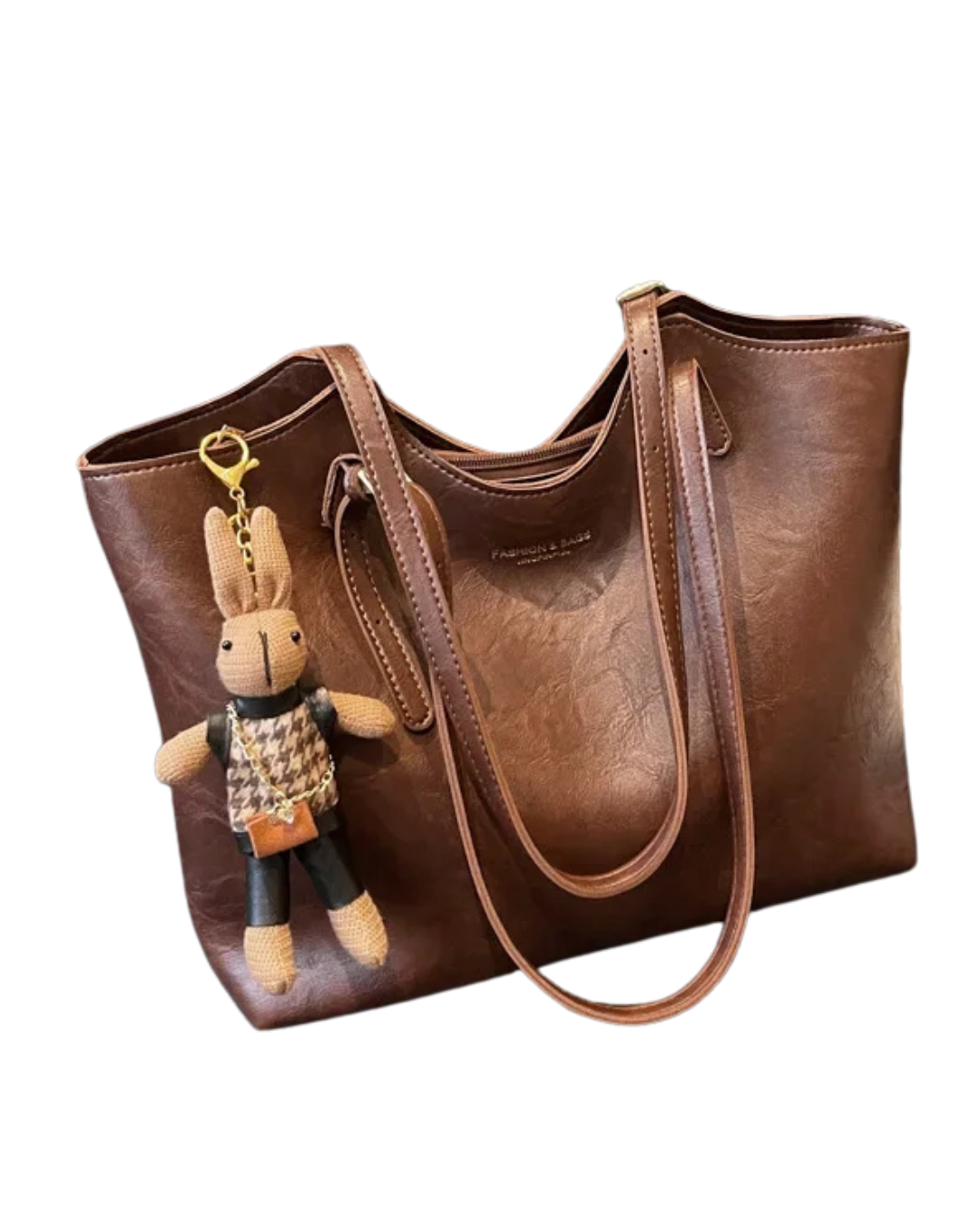 Sac fourre-tout vintage élégant en cuir vegan pour femme. Idéal pour un look quotidien chic.
