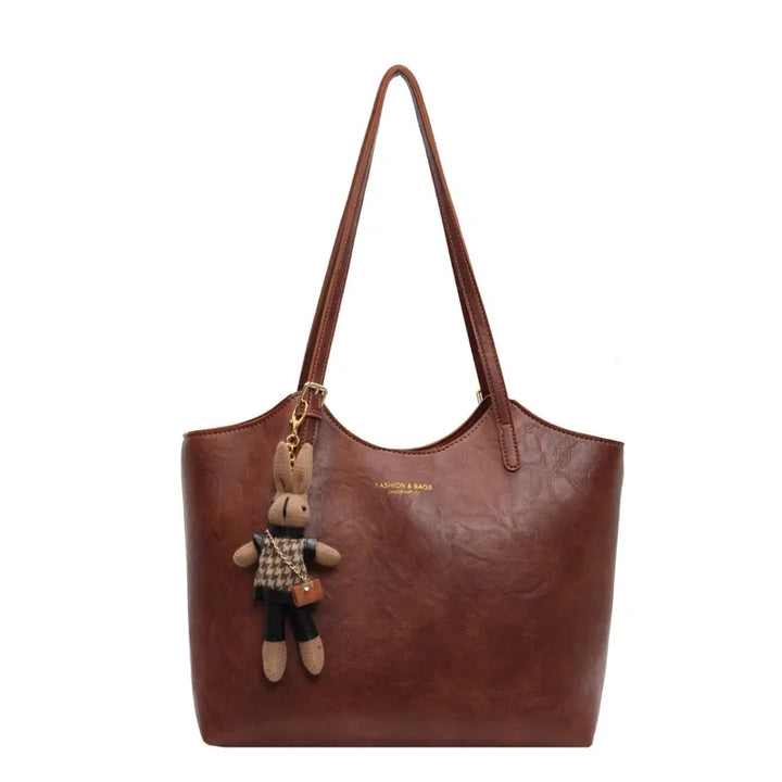 Grand sac à main femme en cuir vegan style vintage, parfait pour la mode et l'usage quotidien.