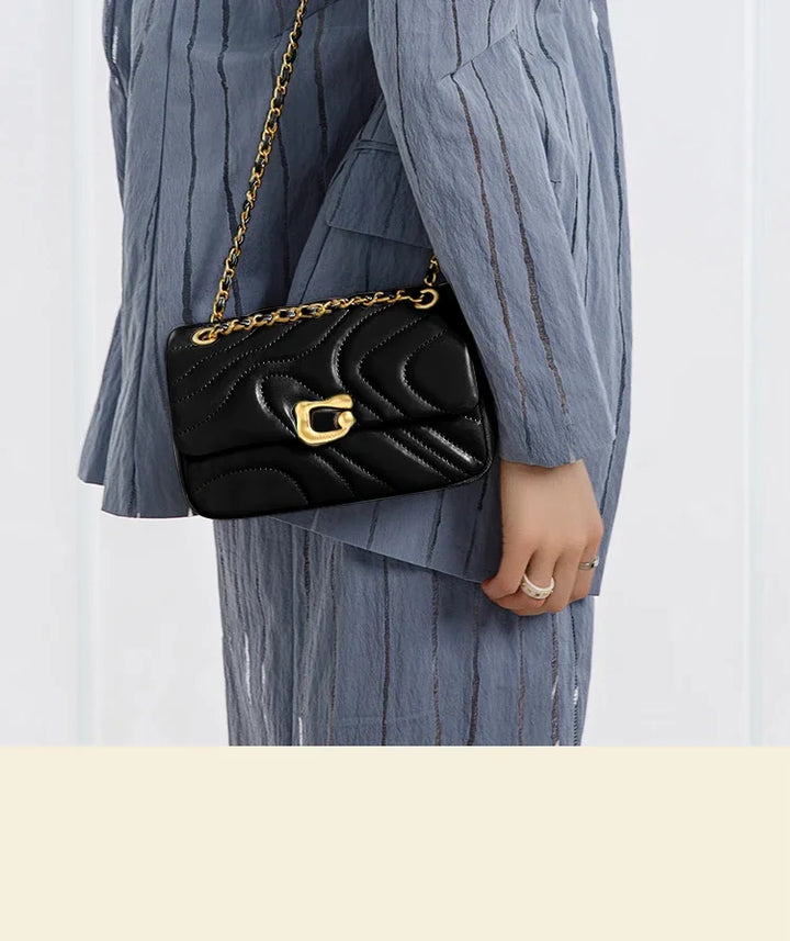 Sac élégant matelassé rose poudré, sac à main bandoulière pour femme, style chic