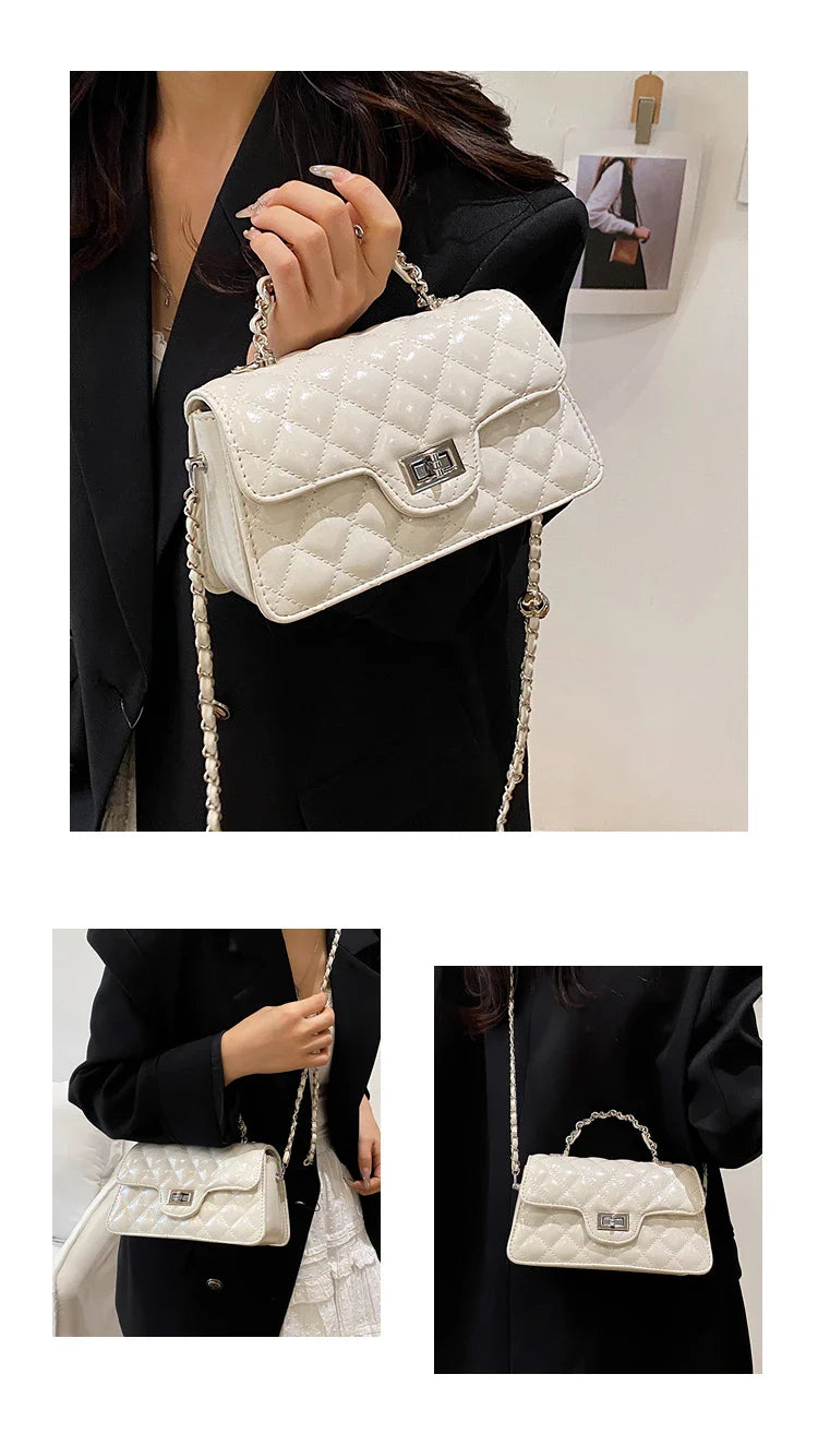 Sac à main argenté matelassé chic, bandoulière réglable pour femmes, accessoire de mode en similicuir.
