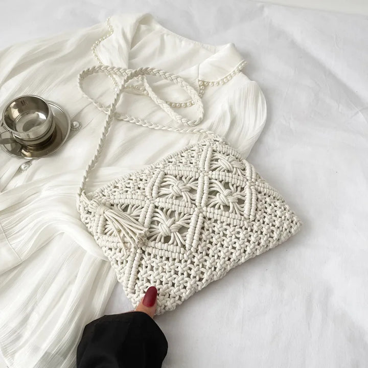 Accessoire d'été: sac à main bohème en coton pour femme, léger et très pratique.
