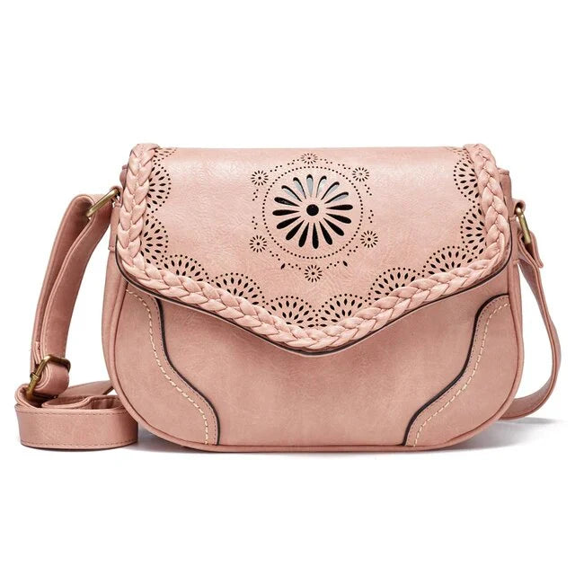 Sac à main femme bohème en similicuir avec poches intérieures, design chic et multifonctionnel.