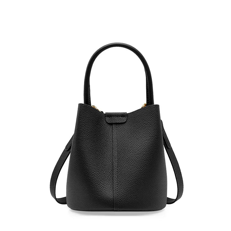 Sac à main Valérie en cuir, avec détails en métal doré, pour une touche de luxe