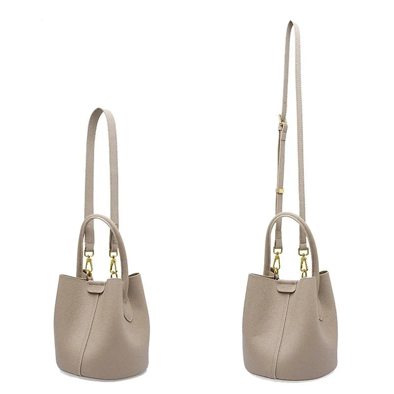 Sac à main Valérie en cuir noir, effet grainé, style chic et intemporel pour femme