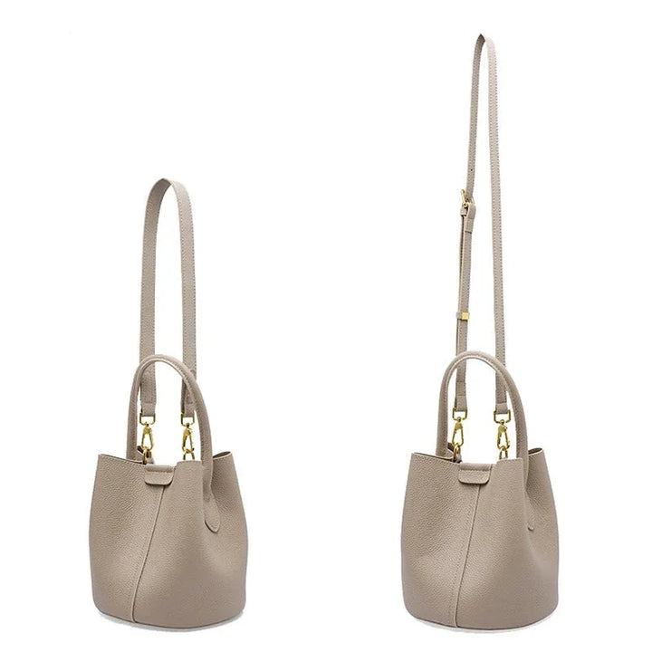 Sac à main Valérie en cuir noir, effet grainé, style chic et intemporel pour femme