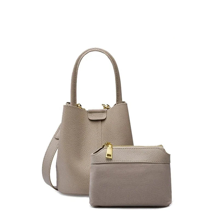 Sac Valérie en cuir marron foncé, bandoulière amovible, polyvalent et fonctionnel
