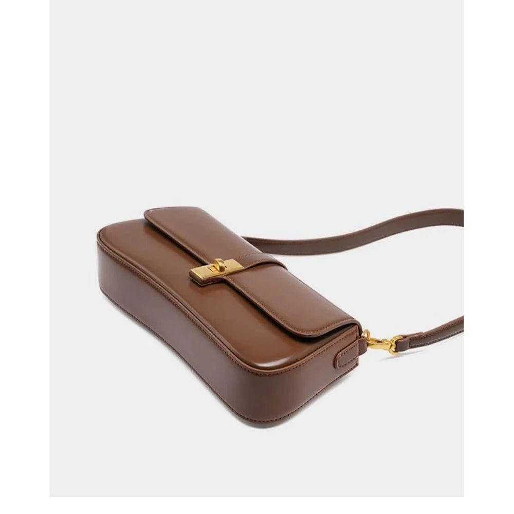 Sac à main de luxe en cuir marron vintage, avec fermeture éclair et compartiments multiples, accessoire de mode durable