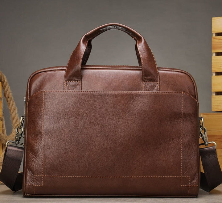 Sac en cuir véritable pour homme, avec bandoulière ajustable, look moderne et chic