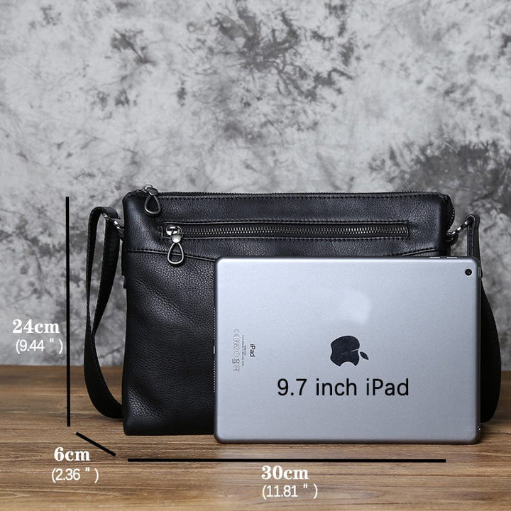 Intérieur du sac à main Malo en cuir, compartiments organisés, doublure en tissu, pour homme.