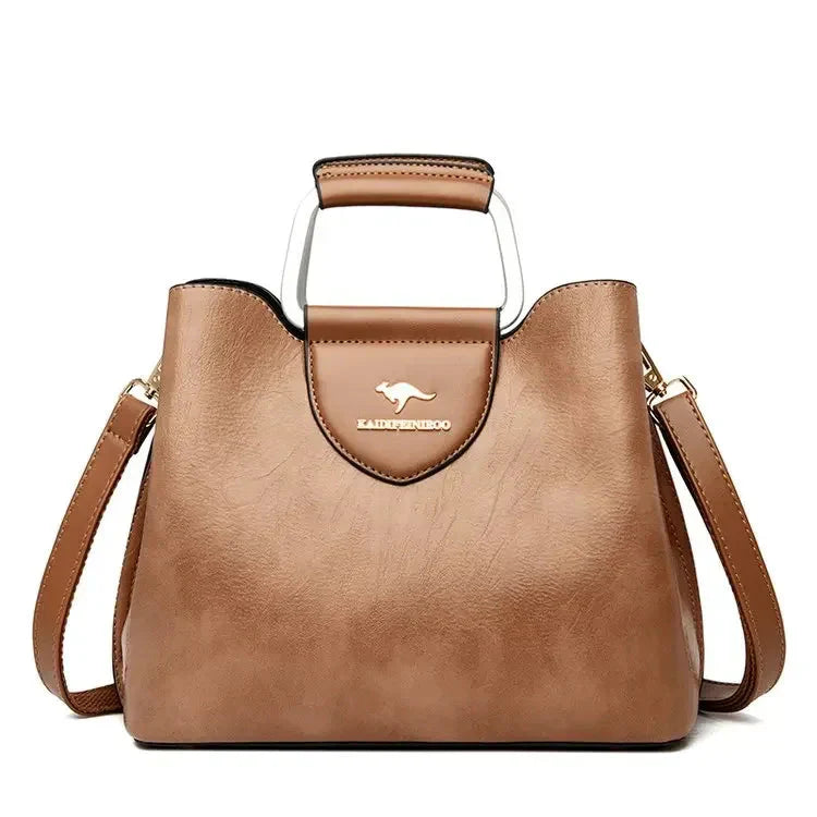 Sac à main en cuir pour femme, design élégant avec bandoulière détachable, polyvalent quotidien.
