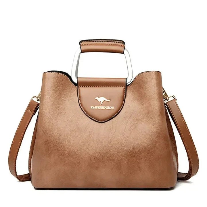 Sac à main en cuir pour femme, design élégant avec bandoulière détachable, polyvalent quotidien.