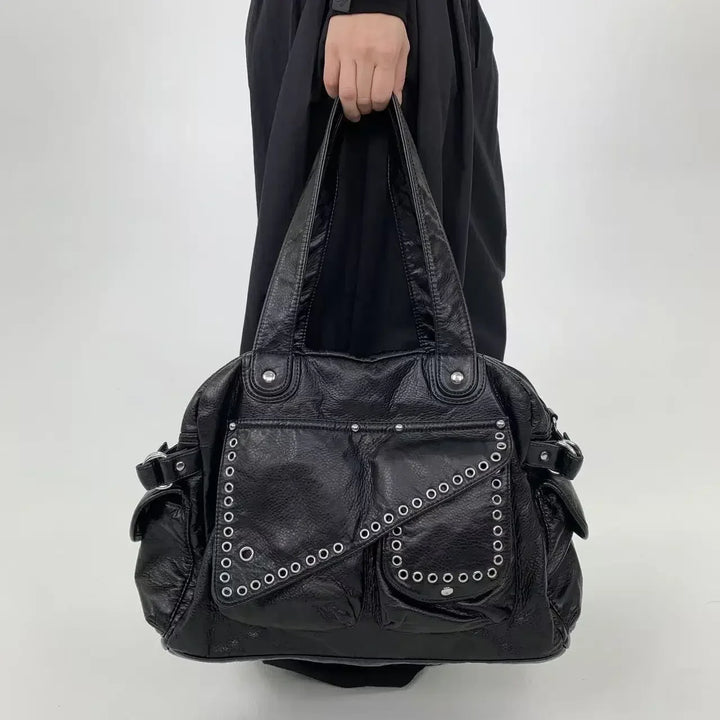 Sac à main femme chic multi-poches en similicuir, idéal pour les cours, le travail et le quotidien, avec bandoulière.