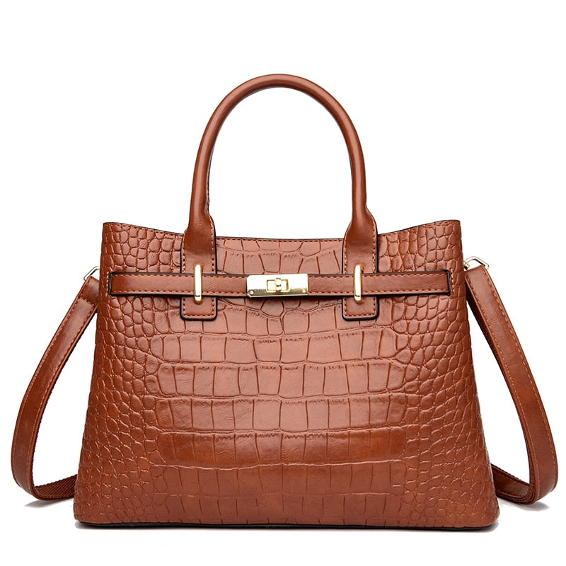 Sac bandoulière femme chic effet croco en simili cuir, un accessoire mode structuré et élégant.