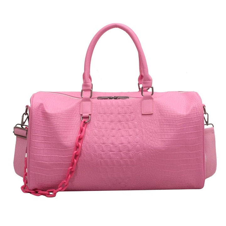Sac à main femme en cuir PU motif crocodile, élégant et tendance pour voyage