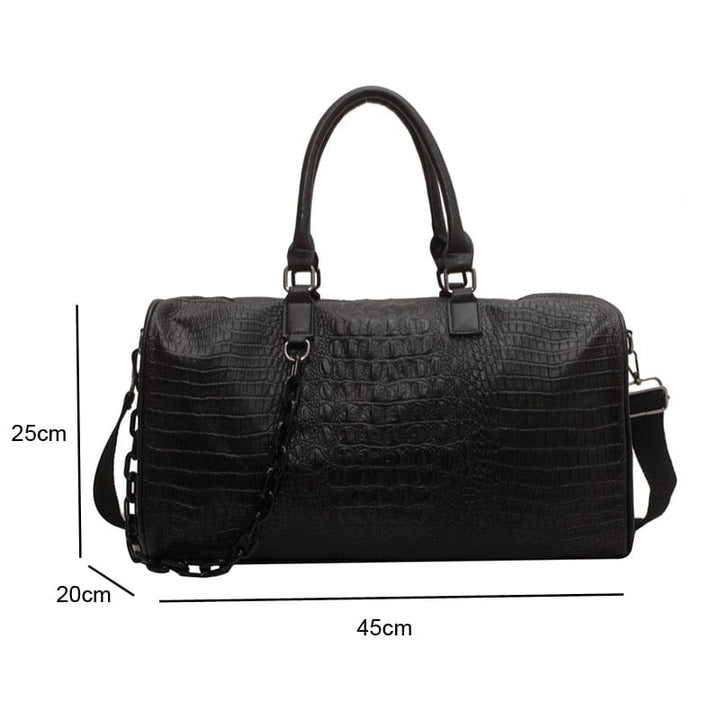 Sac femme en cuir PU résistant, motif crocodile, idéal pour tout voyage