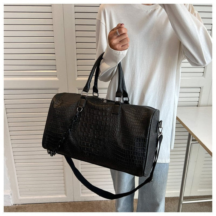 Sac femme cuir PU motif crocodile, parfait pour transporter vos essentiels de voyage