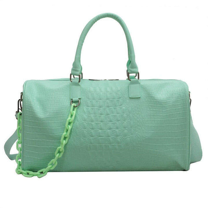 Sac de voyage femme en cuir PU, motif crocodile, grande capacité, mode femme