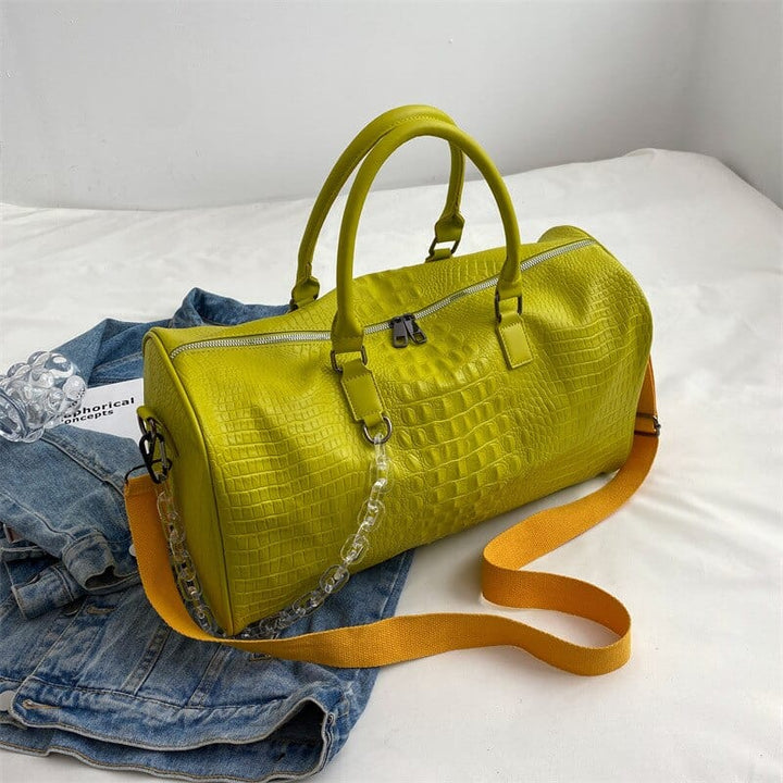 Sac femme en cuir PU avec motif crocodile, léger et pratique pour le voyage
