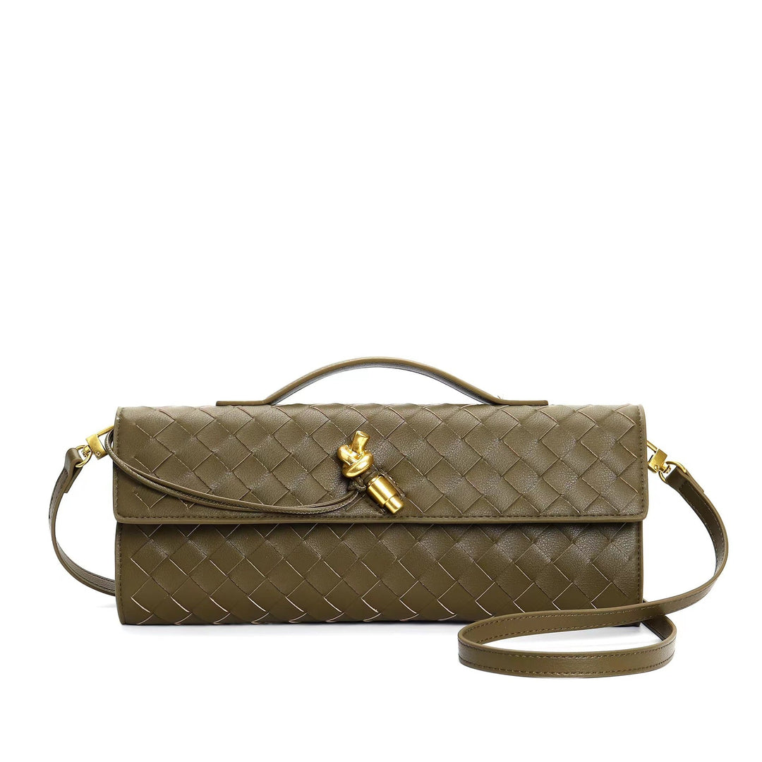 Sacoche femme en cuir tressé, accessoire de mode pratique et tendance pour femme.