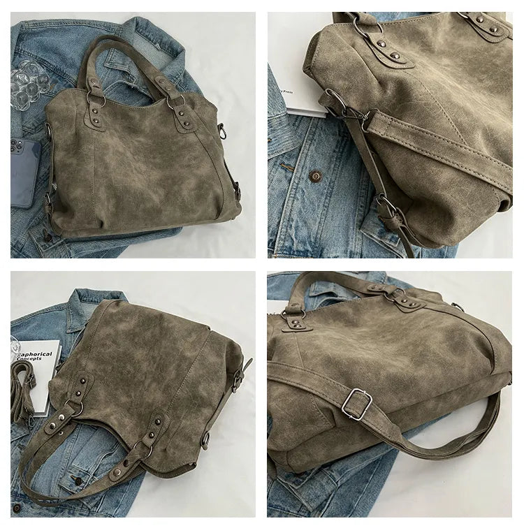 Accessoire de mode chic : sac à main en daim pour femme, style moderne, idéal pour le quotidien.