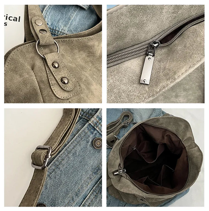 Sac à main en daim pour femme, design pratique et moderne, un essentiel pour la mode féminine.
