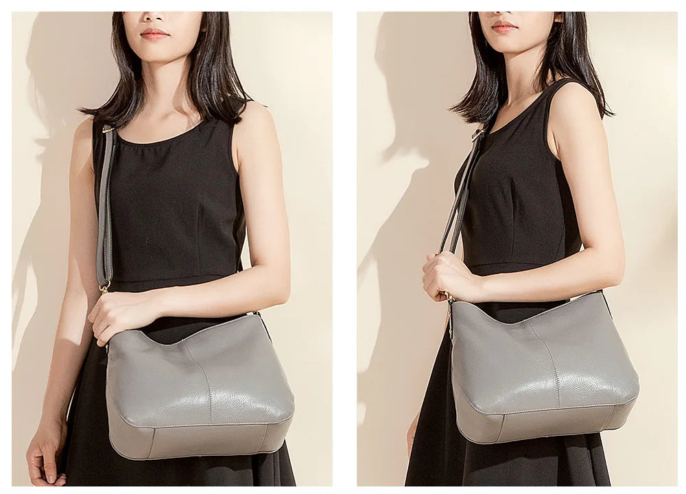 Sac à main polyvalent en cuir souple, intérieur spacieux et organisé, parfait pour femme chic.