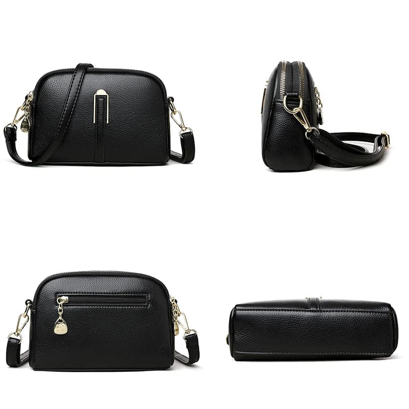 Grand sac à main en cuir vegan marron, sac femme chic et pratique avec bandoulière détachable.