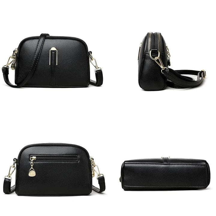 Grand sac à main en cuir vegan marron, sac femme chic et pratique avec bandoulière détachable.