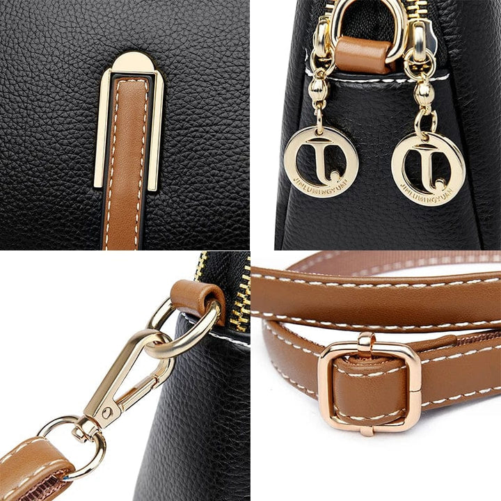 Sac bandoulière femme en cuir vegan perforé, un style unique et respirant, mode et pratique.